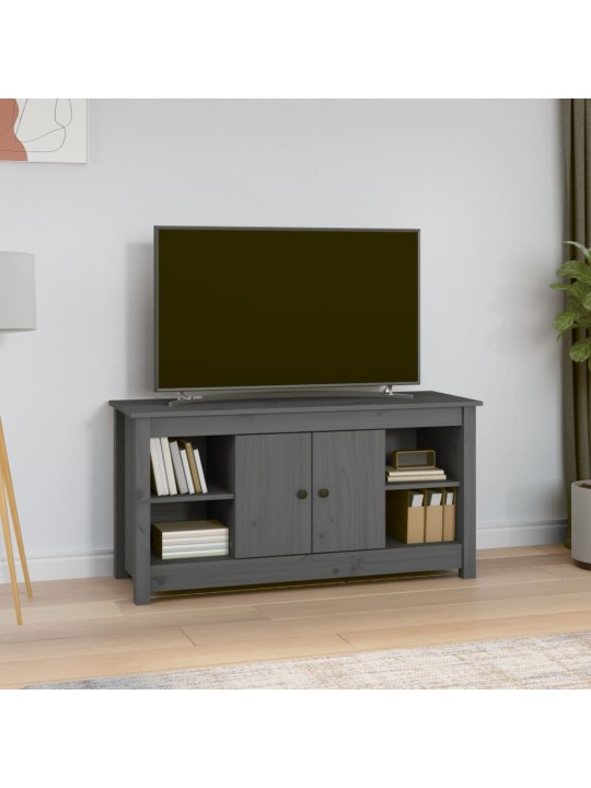 TV skříňka šedá 103 x 36,5 x 52 cm masivní borové dřevo