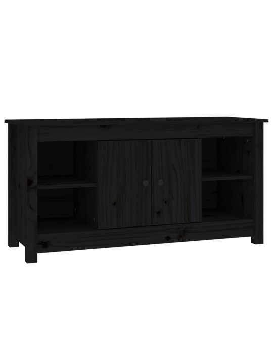 TV skříňka černá 103 x 36,5 x 52 cm masivní borové dřevo
