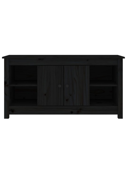 TV skříňka černá 103 x 36,5 x 52 cm masivní borové dřevo