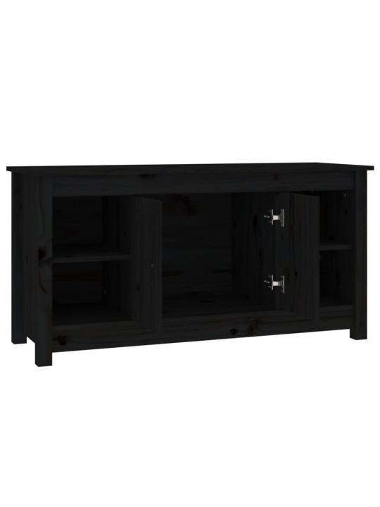 TV skříňka černá 103 x 36,5 x 52 cm masivní borové dřevo