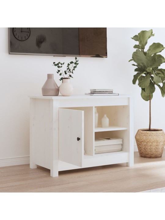 TV skříňka bílá 70 x 36,5 x 52 cm masivní borové dřevo