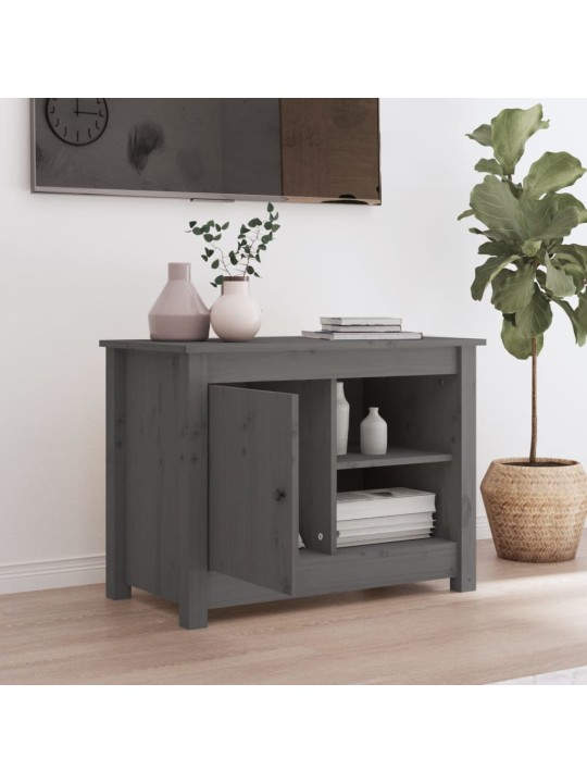 TV skříňka šedá 70 x 36,5 x 52 cm masivní borové dřevo