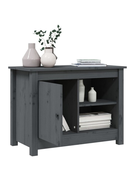TV skříňka šedá 70 x 36,5 x 52 cm masivní borové dřevo