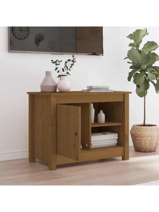 TV skříňka medově hnědá 70 x 36,5 x 52 cm masivní borové dřevo
