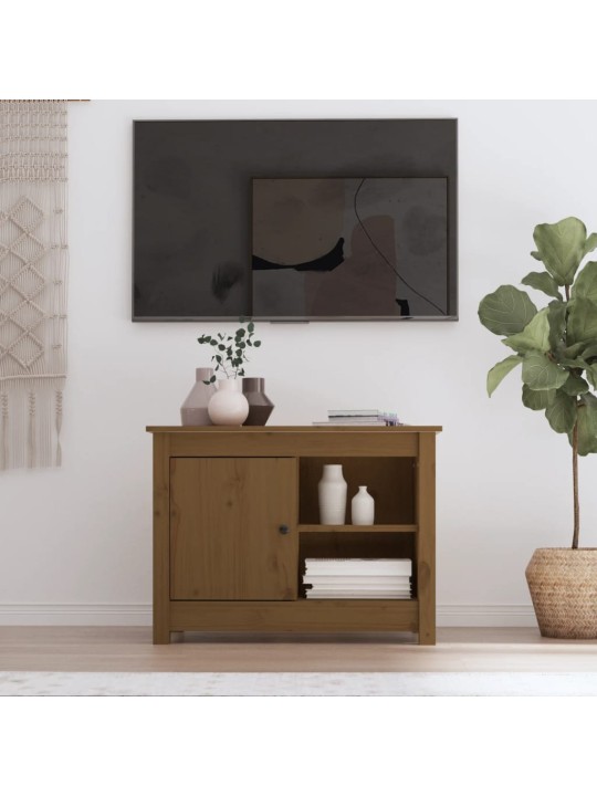 TV skříňka medově hnědá 70 x 36,5 x 52 cm masivní borové dřevo