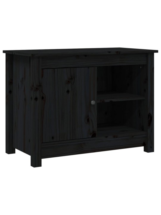 TV skříňka černá 70 x 36,5 x 52 cm masivní borové dřevo