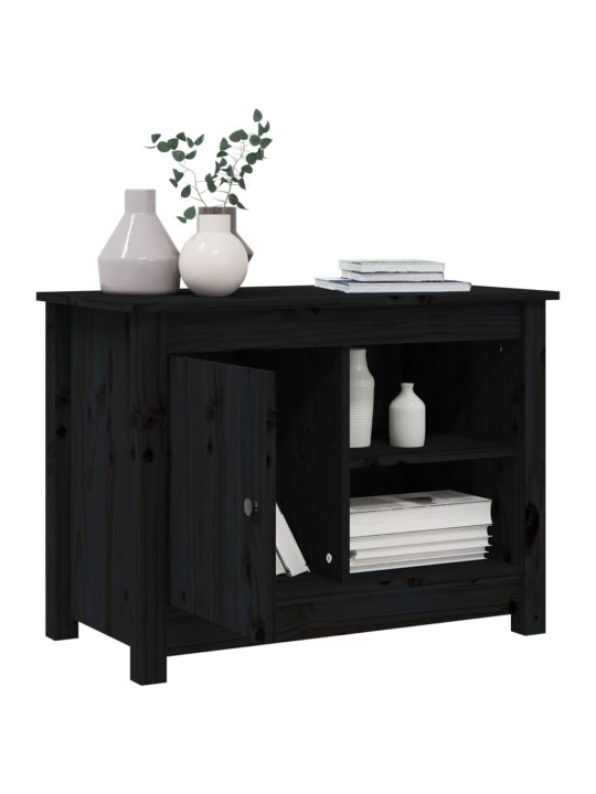 TV skříňka černá 70 x 36,5 x 52 cm masivní borové dřevo