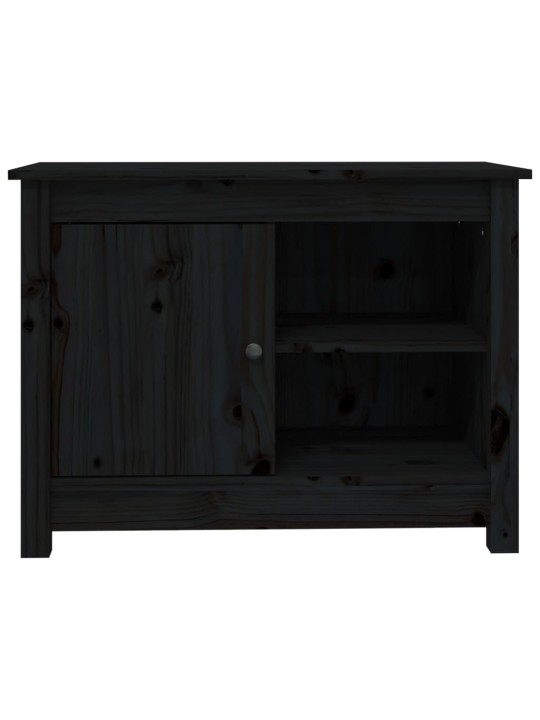 TV skříňka černá 70 x 36,5 x 52 cm masivní borové dřevo