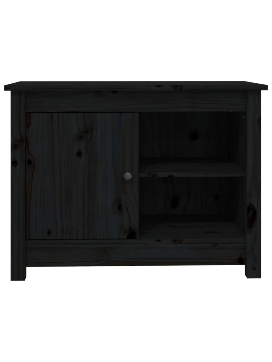 TV skříňka černá 70 x 36,5 x 52 cm masivní borové dřevo