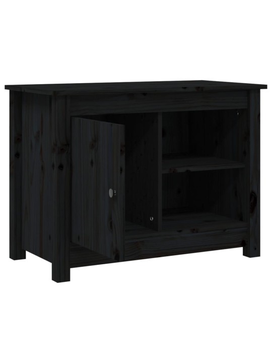 TV skříňka černá 70 x 36,5 x 52 cm masivní borové dřevo