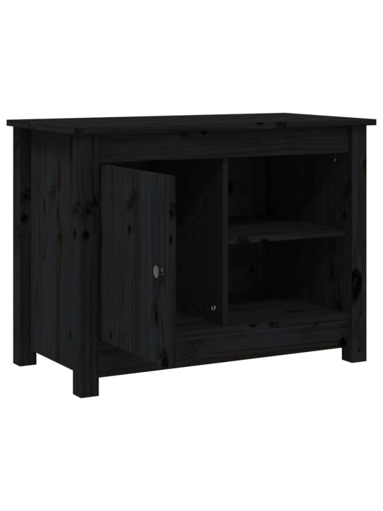 TV skříňka černá 70 x 36,5 x 52 cm masivní borové dřevo