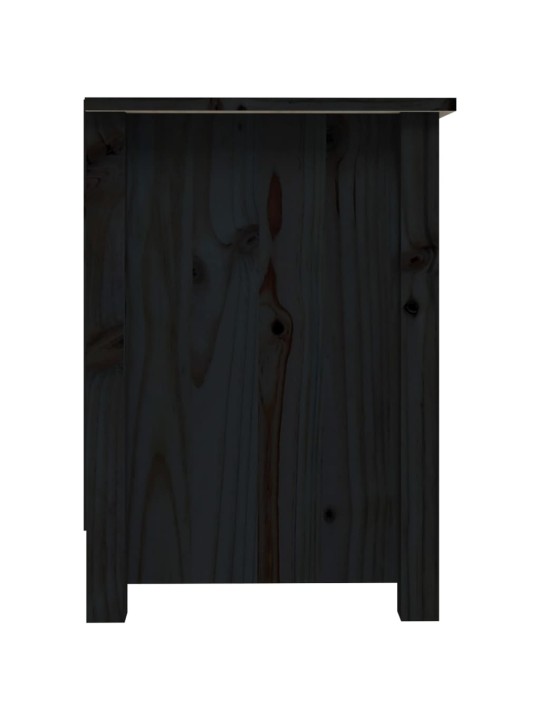 TV skříňka černá 70 x 36,5 x 52 cm masivní borové dřevo