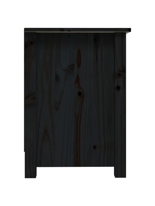 TV skříňka černá 70 x 36,5 x 52 cm masivní borové dřevo