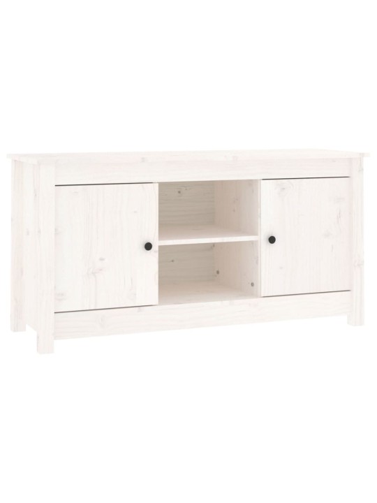 TV skříňka bílá 103 x 36,5 x 52 cm masivní borové dřevo