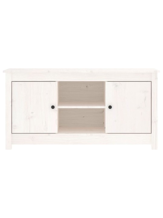 TV skříňka bílá 103 x 36,5 x 52 cm masivní borové dřevo