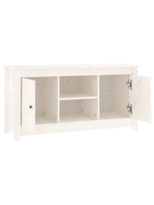 TV skříňka bílá 103 x 36,5 x 52 cm masivní borové dřevo