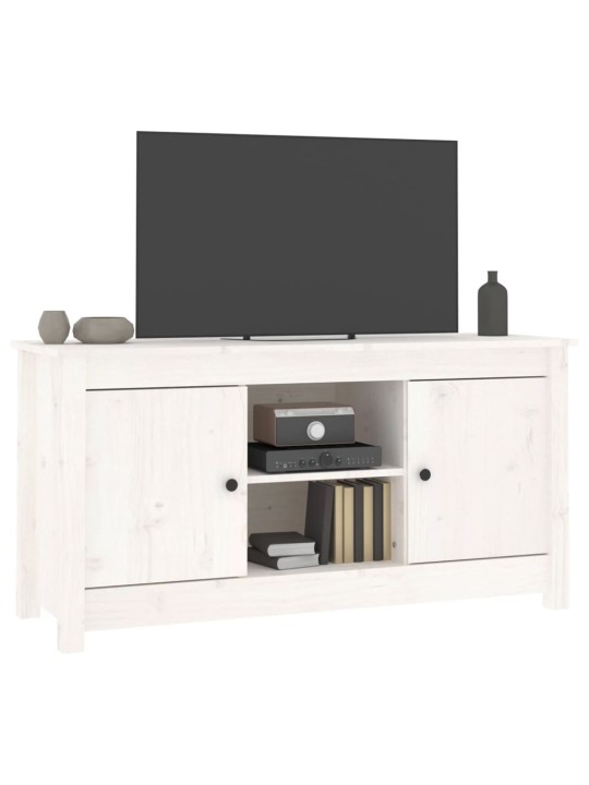 TV skříňka bílá 103 x 36,5 x 52 cm masivní borové dřevo
