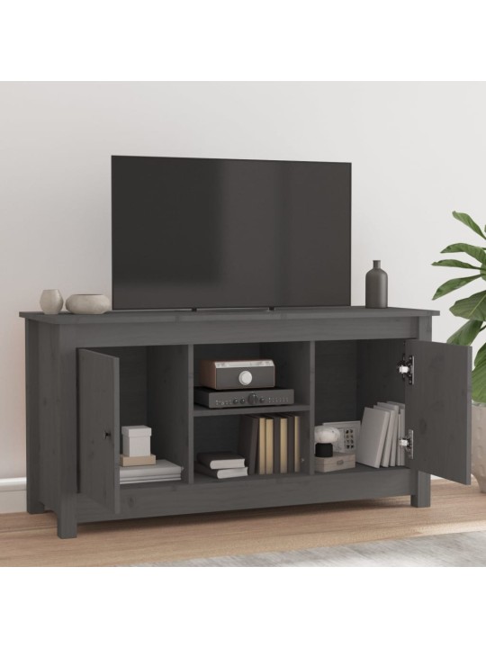 TV skříňka šedá 103 x 36,5 x 52 cm masivní borové dřevo