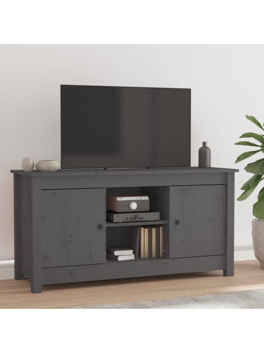 TV skříňka šedá 103 x 36,5 x 52 cm masivní borové dřevo