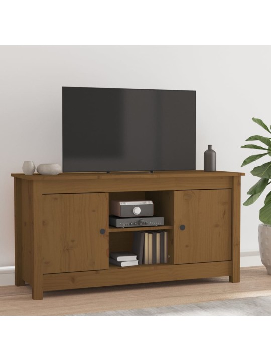 TV skříňka medově hnědá 103 x 36,5 x 52 cm masivní borové dřevo