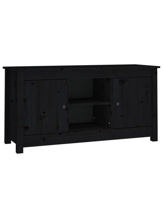 TV skříňka černá 103 x 36,5 x 52 cm masivní borové dřevo