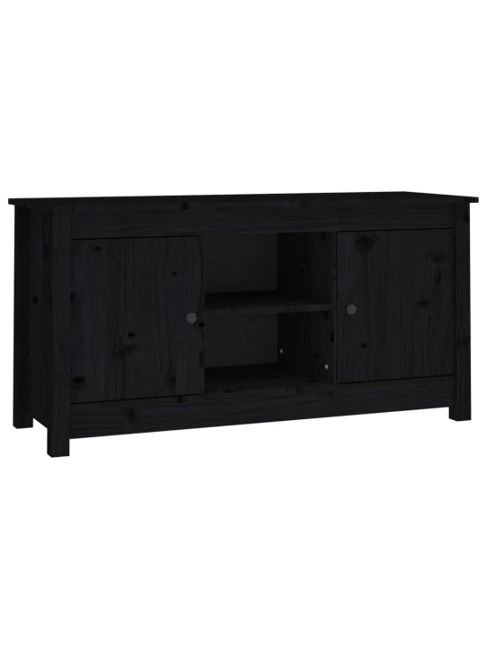 TV skříňka černá 103 x 36,5 x 52 cm masivní borové dřevo