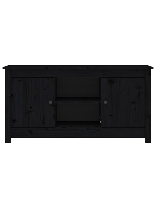 TV skříňka černá 103 x 36,5 x 52 cm masivní borové dřevo