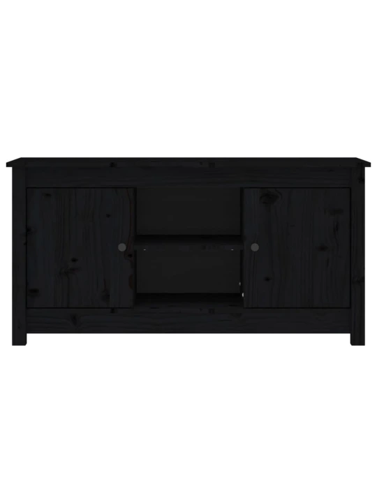 TV skříňka černá 103 x 36,5 x 52 cm masivní borové dřevo