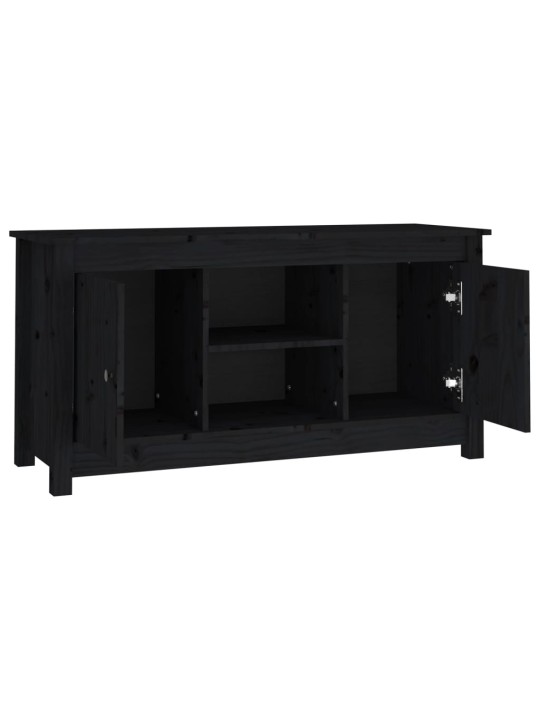 TV skříňka černá 103 x 36,5 x 52 cm masivní borové dřevo