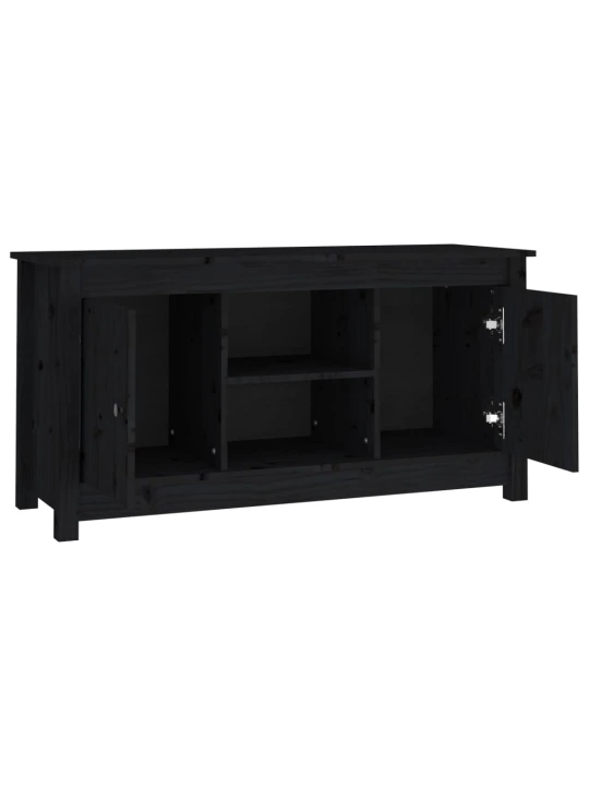 TV skříňka černá 103 x 36,5 x 52 cm masivní borové dřevo