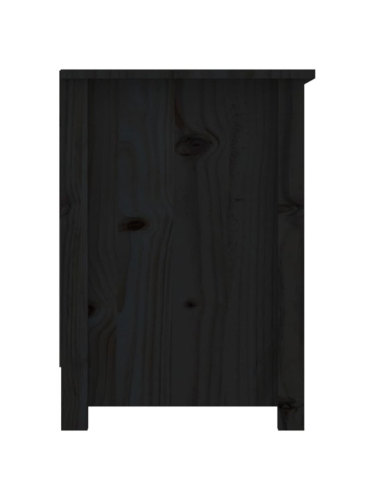 TV skříňka černá 103 x 36,5 x 52 cm masivní borové dřevo