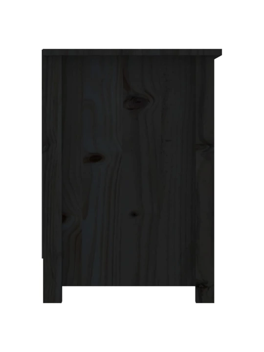 TV skříňka černá 103 x 36,5 x 52 cm masivní borové dřevo