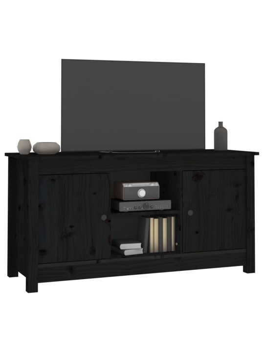 TV skříňka černá 103 x 36,5 x 52 cm masivní borové dřevo