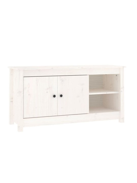 TV skříňka bílá 103 x 36,5 x 52 cm masivní borové dřevo