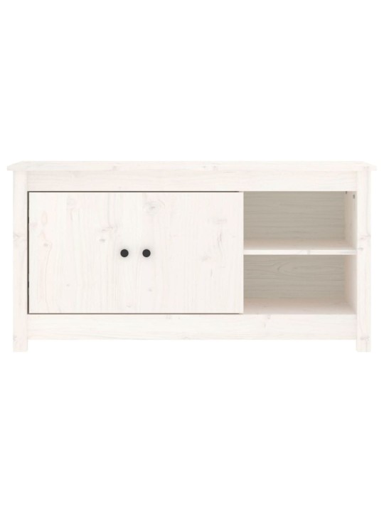 TV skříňka bílá 103 x 36,5 x 52 cm masivní borové dřevo