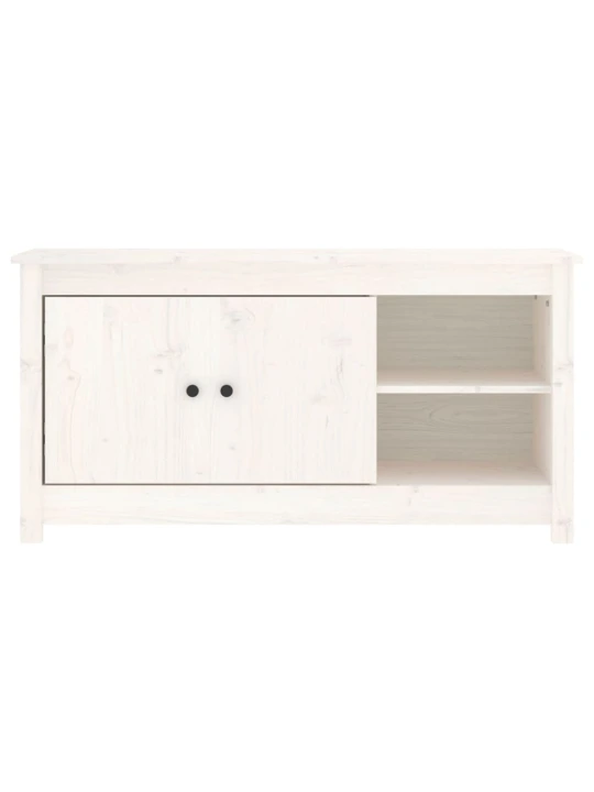 TV skříňka bílá 103 x 36,5 x 52 cm masivní borové dřevo