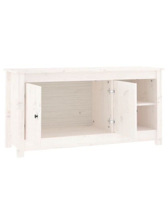 TV skříňka bílá 103 x 36,5 x 52 cm masivní borové dřevo