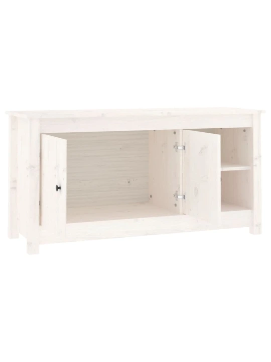 TV skříňka bílá 103 x 36,5 x 52 cm masivní borové dřevo
