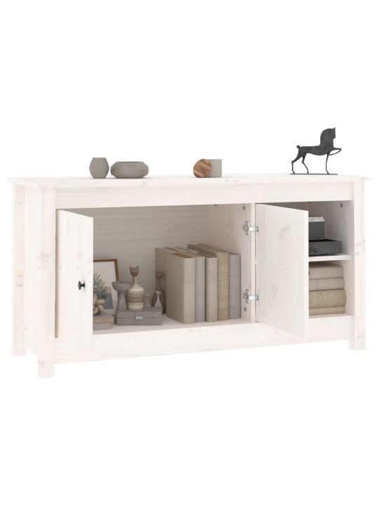 TV skříňka bílá 103 x 36,5 x 52 cm masivní borové dřevo