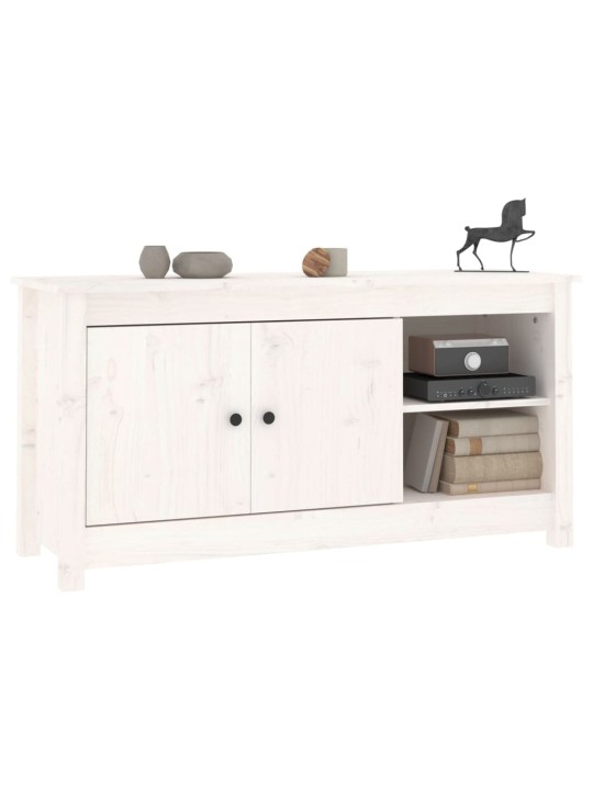 TV skříňka bílá 103 x 36,5 x 52 cm masivní borové dřevo