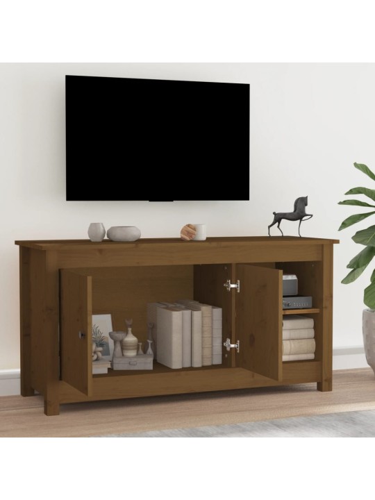 TV skříňka medově hnědá 103 x 36,5 x 52 cm masivní borové dřevo