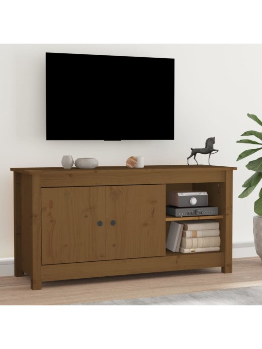 TV skříňka medově hnědá 103 x 36,5 x 52 cm masivní borové dřevo