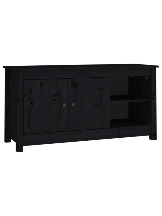 TV skříňka černá 103 x 36,5 x 52 cm masivní borové dřevo