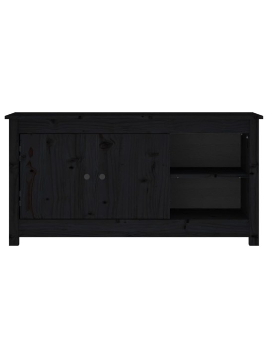 TV skříňka černá 103 x 36,5 x 52 cm masivní borové dřevo