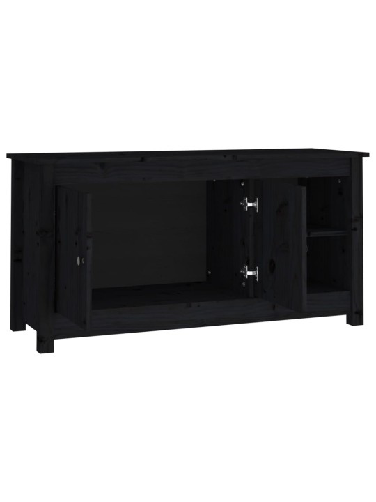 TV skříňka černá 103 x 36,5 x 52 cm masivní borové dřevo