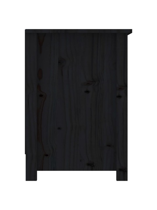 TV skříňka černá 103 x 36,5 x 52 cm masivní borové dřevo