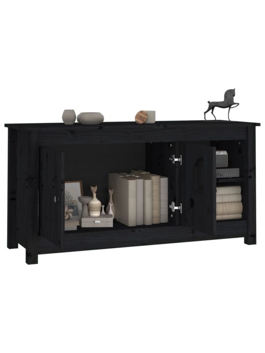 TV skříňka černá 103 x 36,5 x 52 cm masivní borové dřevo