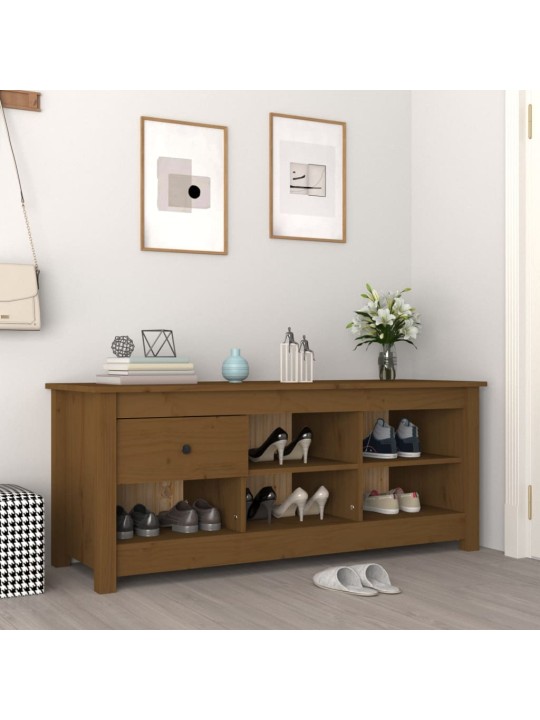 Botník medově hnědý 110 x 38 x 45,5 cm masivní borovice