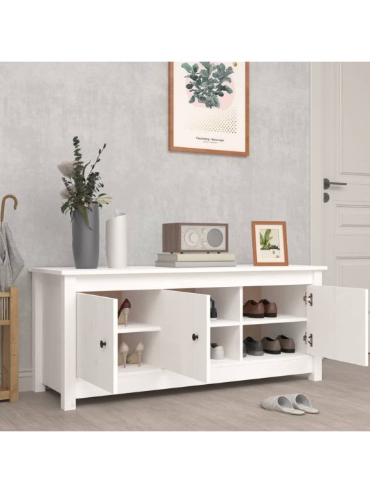 Botník bílý 110 x 38 x 45,5 cm masivní borovice