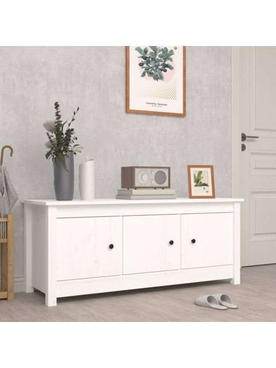 Botník bílý 110 x 38 x 45,5 cm masivní borovice